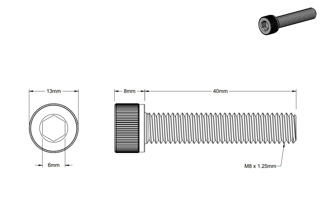 Bolt: M8 X40