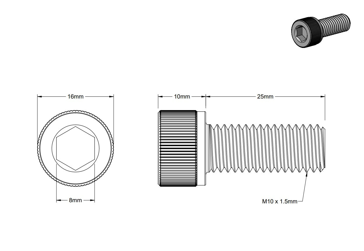 Bolt: M10 X 25