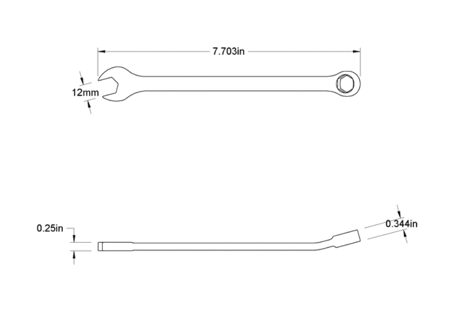 Combination spanner: 12mm